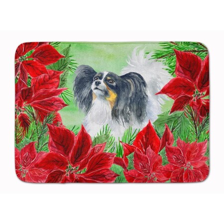 Carolines Treasures Papillon Poinsettas Machine Washable Memory Foam Mat CK1305RUG
